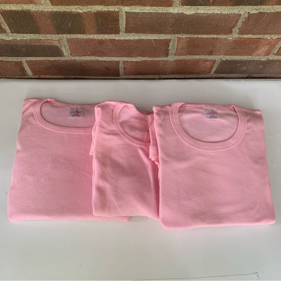 sexy basics Tops - Sexy Basics 3 Pack Pink Base Layer Long Sleeve Cotton Brush Fleece Top Small NEW